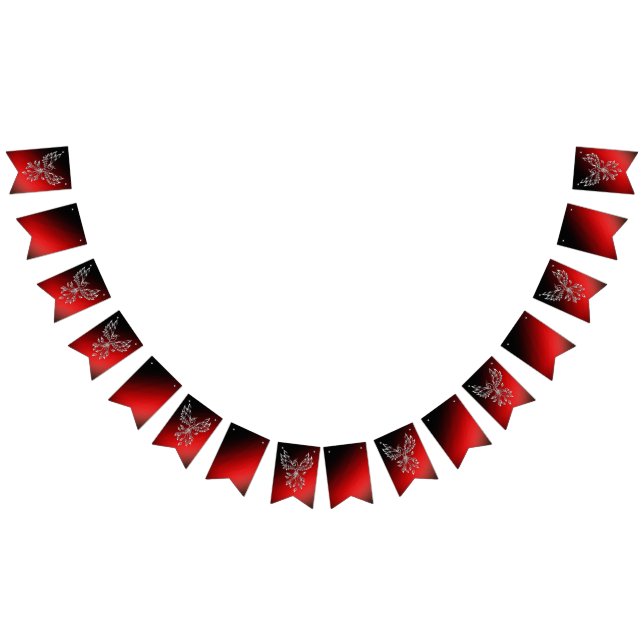 White Phoenix Rises Red n Black Ashes Bunting Flags (All)