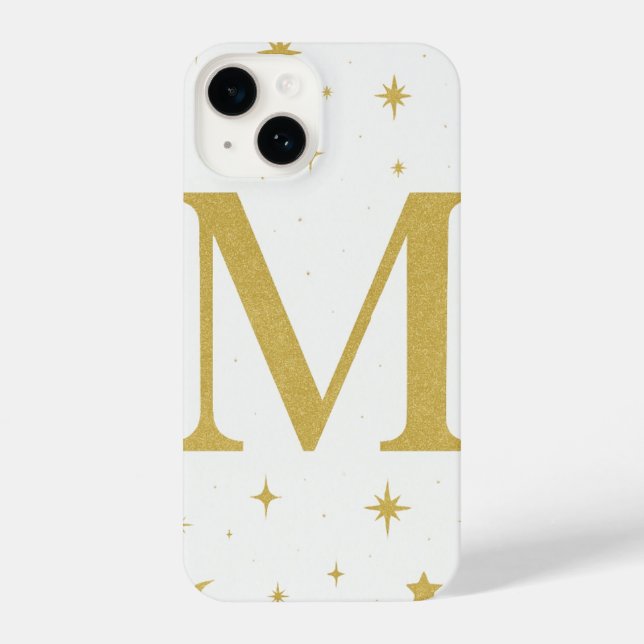 ⭐ White Phone Case with Big Yellow “M” & Stars (Back)