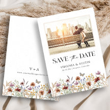 White Photo Boho Save The Date
