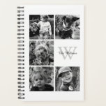 White Photo Collage and Monogram Planner<br><div class="desc">Beautiful personalized photo collage design.</div>