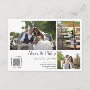 White Photo Collage Wedding Enclosure Cards