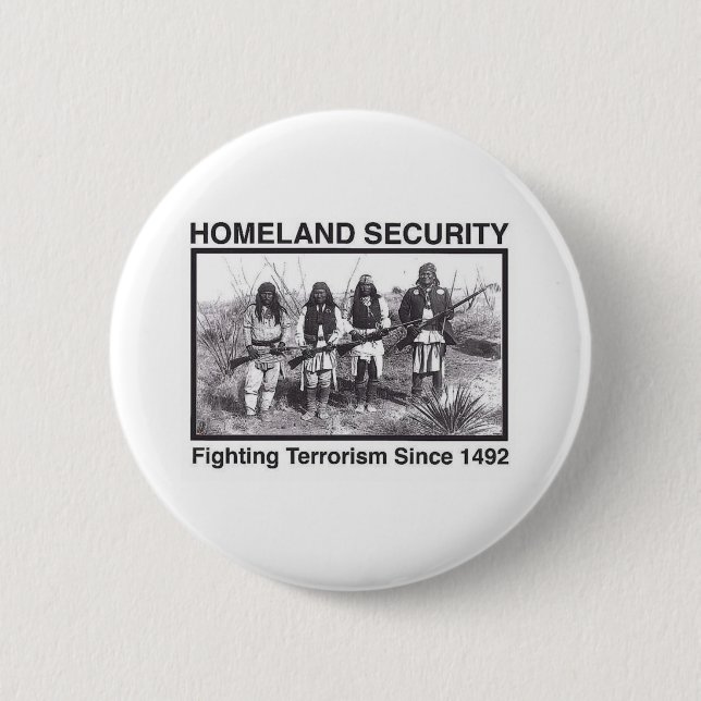 White Photo Indian Homeland Security 2 Inch Round Button (Front)