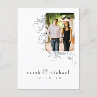 White Photo Save the Date 04 Announcement Postcard