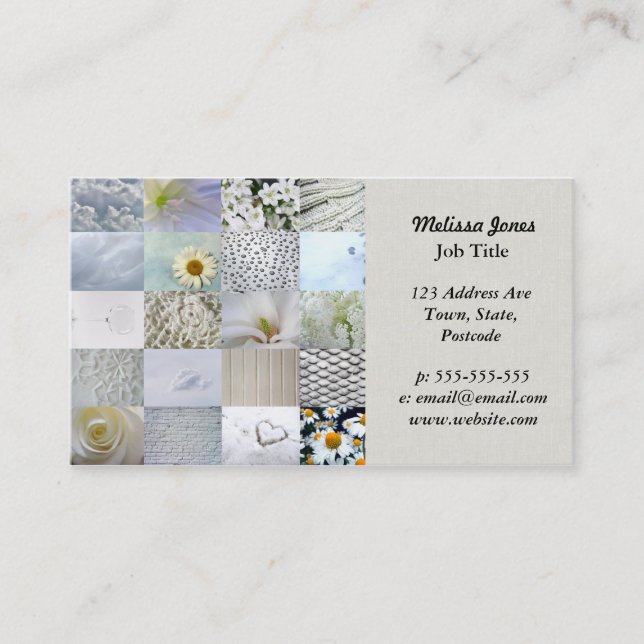 White photography collage business card (Front)