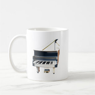 White piano coffee mug