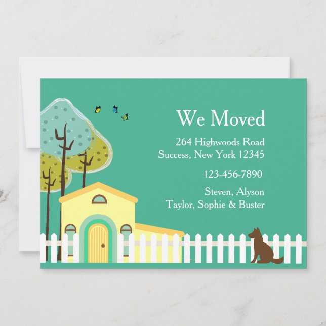 White Picket Fence Moving Announcement (Front)