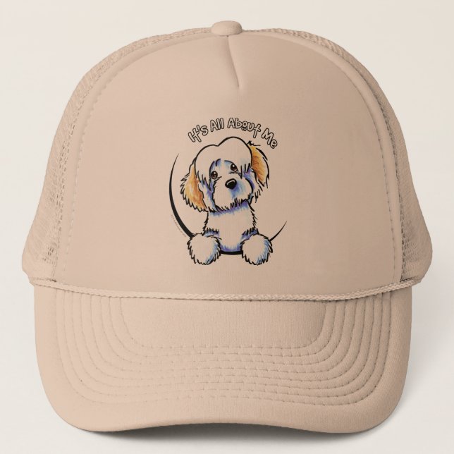 White Piebald Havanese IAAM Trucker Hat (Front)