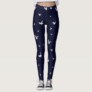 White pigeons  leggings