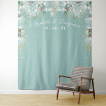 White Pine Holly Winter Wedding Photo Backdrop