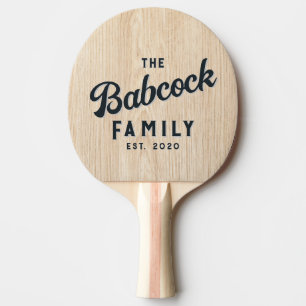 White Pine Retro Family Name & Year Ping Pong Paddle