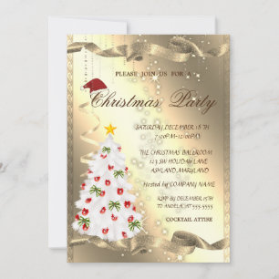 White Pine Tree Sparkle,Corporate Christmas Party Invitation