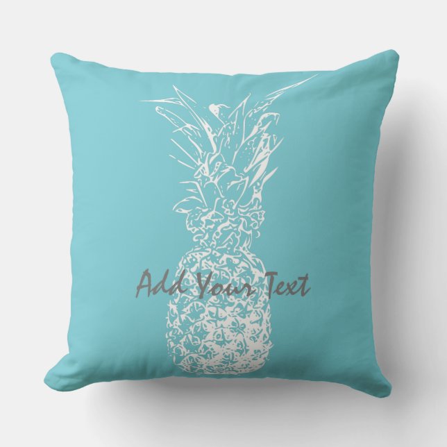 White Pineapple Throw Pillow (Front)