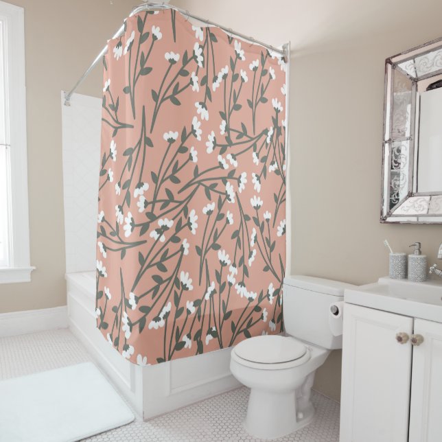 White Pink and Green Floral Pattern (In Situ)