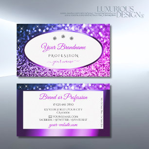 White Pink and Purple Glitter Jewellery Profession Business Card
