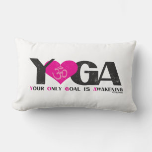 White Pink Black YOGA Acronym Personalized Gift Lumbar Pillow
