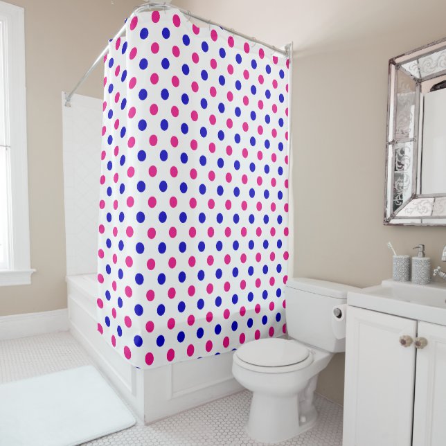 White Pink Blue Polka Dot Pattern (In Situ)