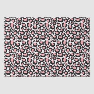 White Pink Cheetah Print Tissue Paper