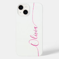 White Pink Elegant Calligraphy Script Name