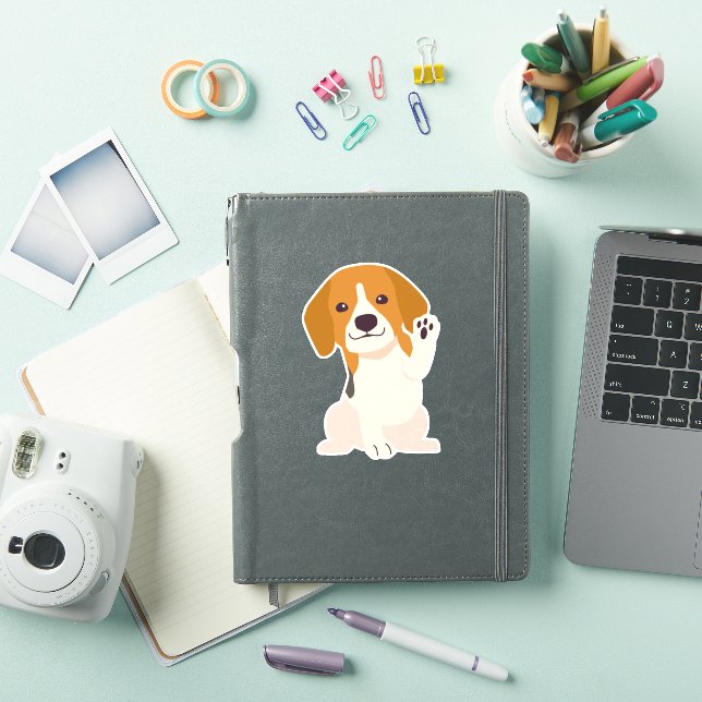 White Pink Elegant Cute Beagle Dog (iPad Cover)