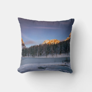 White Pink Elegant Floral Look at the sunset Throw Pillow