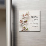 White Pink Floral | Wedding Favour Magnet<br><div class="desc">We designed these white pink floral | wedding favour magnet to your beutiful wedding. You can change the text,  with the name of bride and groom,  easily personalize and customizable</div>