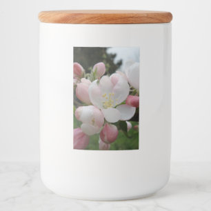 White/Pink Flower Food Container Label