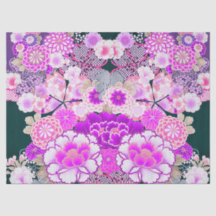 WHITE PINK FLOWERS Peony,Roses Japanese Floral Tissue Paper