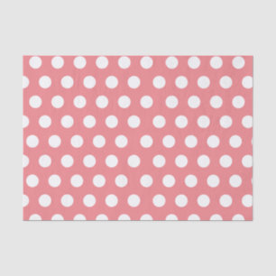 White & Pink Large Medium Polka Dot Party Tissue Paper