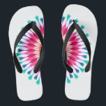 White/Pink Lotus Flower Flip Flops<br><div class="desc">It is Fun,  custom wedding flip flops with white and pink lotus flower.</div>