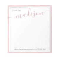 White Pink Personalized Name | From The Desk Of