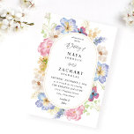 White Pink & Purple Floral Wedding Invitation<br><div class="desc">Send your guests a beautiful wedding invitation with your beautiful White Pink & Purple Floral Wedding Invitations.</div>