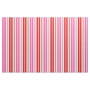 White Pink Red Vertical Stripes Design   Fabric