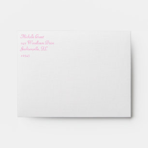 White & Pink Return Address Envelope A2