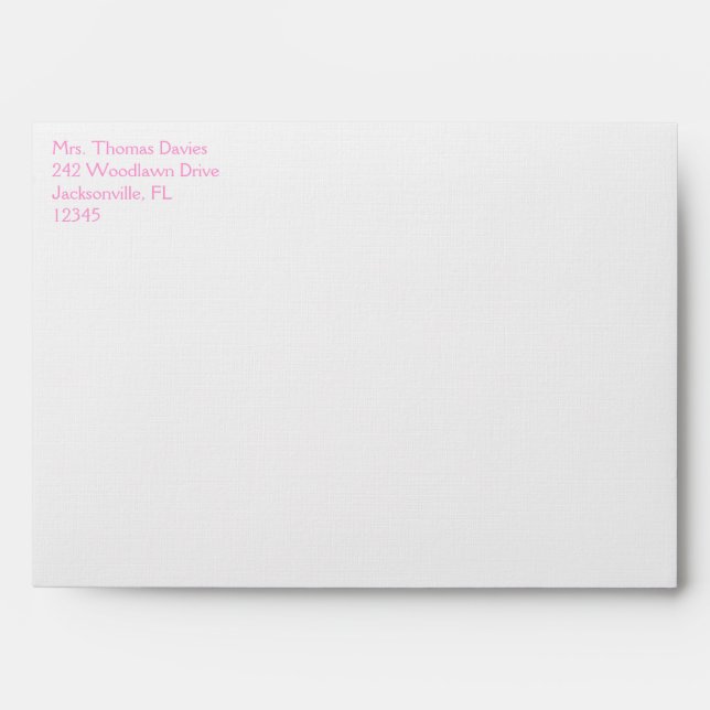 White & Pink Return Address Envelope A7 (Front)