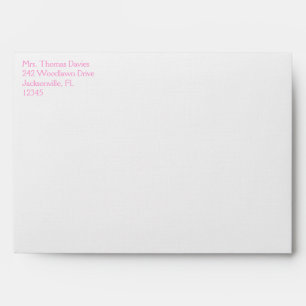 White & Pink Return Address Envelope A7
