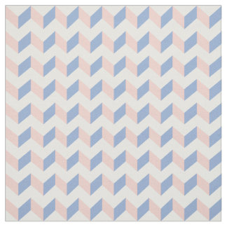 White Pink Rose Quartz Blue Geometric Chevron 2016 Fabric