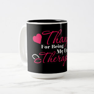 White Pink-Thanks for being my unpaid therapist ! Two-Tone Coffee Mug