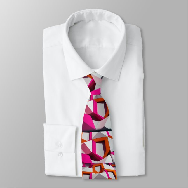 White & Pink Tie (Tied)
