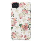 White & Pink Vintage Floral iPhone 4/4S Case