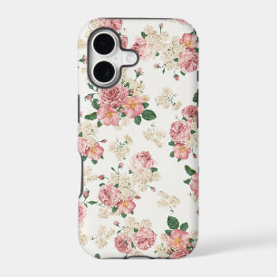 White & Pink Vintage Floral iPhone 5 Case