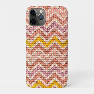 WHITE PINK YELLOW MOSAIC CHEVRONS iPhone 11 PRO CASE