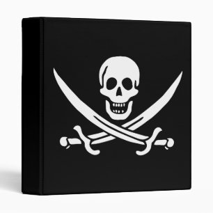 White, Pirate Flag Calico Jack, Skull & Cutlass  Binder