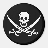 White, Pirate Flag Calico Jack, Skull & Cutlass