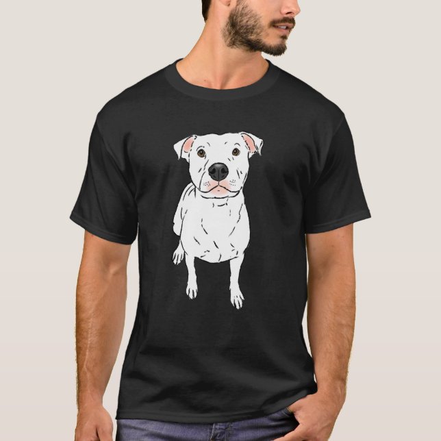 White Pit Bull White Pittie Pit Bull  Pit Bull Dog T-Shirt (Front)