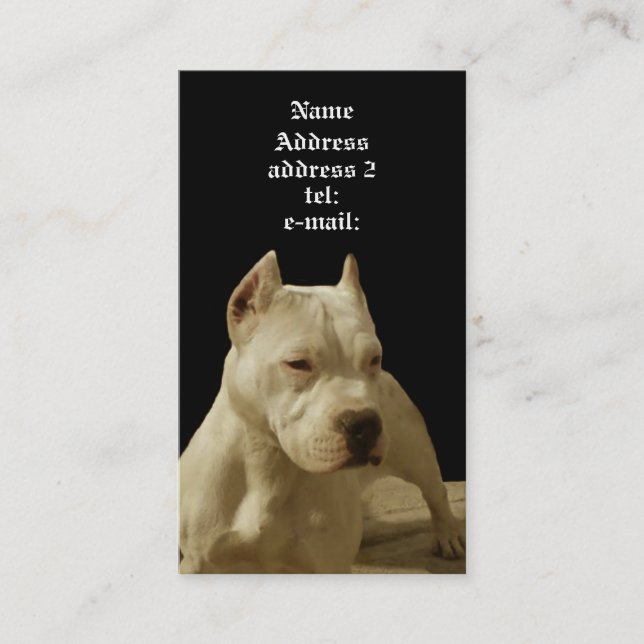 White pitbull business card (Front)