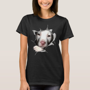White Pitbull Face Inside Funny Pitbull T-Shirt