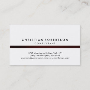 White Plain Modern Consultant Business Card