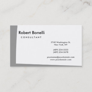 White Plain Modern Consultant Business Card