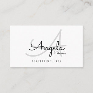 white plain pro contact-card / original monogram calling card
