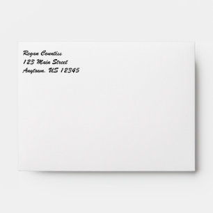 White Plain Simple A6 4x6 Return Address Envelopes